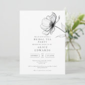 Minimalist Chic Floral Bridal Shower Tea Party 招待状 (スタンド正面)