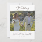 Minimalist Chic Front Photo Modern Script Wedding 招待状 (正面)