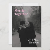 Minimalist Chic Merrier Together Photo Christmas シーズンカード (正面)