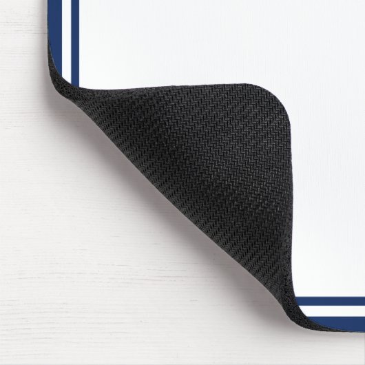 Minimalist Chic Navy Blue Monogram Double Boarder マウスパッド (コーナー)