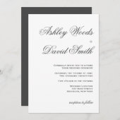 Minimalist Chic Script Wedding Invitation 招待状 (正面/裏面)
