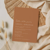 Minimalist Chic Terracotta Script Photo Wedding 招待状