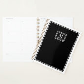 Minimalist Chic Two Boarder Monogram Name Black   プランナー手帳 (ディスプレー)