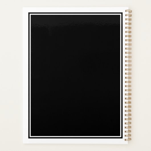 Minimalist Chic Two Boarder Monogram Name Black   プランナー手帳 (裏面)