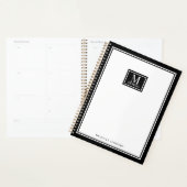 Minimalist Chic Two Boarder Monogram Name Black  プランナー手帳 (ディスプレー)