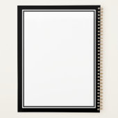 Minimalist Chic Two Boarder Monogram Name Black  プランナー手帳 (裏面)