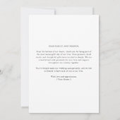 Minimalist Chic Two Photo Wedding Thank You Card サンキューカード (裏面)