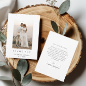 Minimalist Chic Wedding Photo Thank You Card サンキューカード