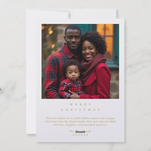 Minimalist Chic Winter Christmas Tree シーズンカード (裏面)