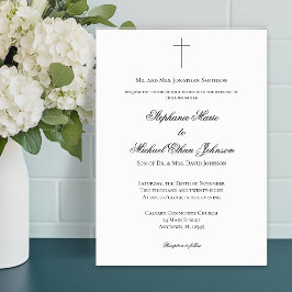 MINIMALIST Christian Cross Formal Church Wedding 招待状