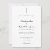 MINIMALIST Christian Cross Formal Church Wedding 招待状 (正面)