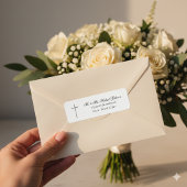MINIMALIST Christian Cross Wedding Return Address ラベル