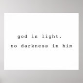 Minimalist Christian Poster God is Light ポスター (正面)