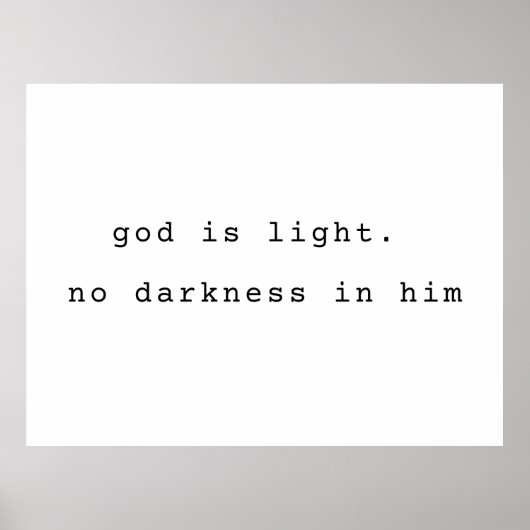 Minimalist Christian Poster God is Light ポスター (正面)