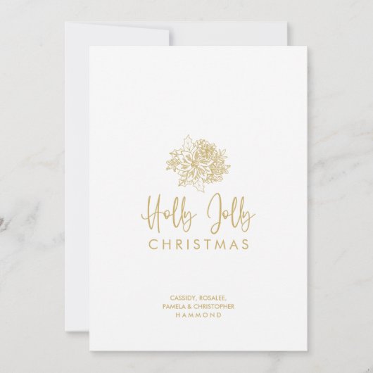 Minimalist Christmas Bouquet Script Calligraphy  シーズンカード (正面)