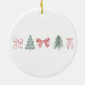 Minimalist Christmas Bow & Tree First Christmas Ho セラミックオーナメント (裏面)