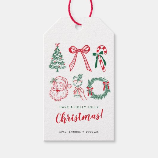 Minimalist Christmas Calligraphy Gift Tag ギフトタグ (正面)