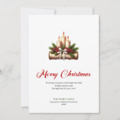 Minimalist Christmas candles rustic log greeting シーズンカード (正面)