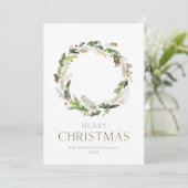 Minimalist Christmas Card with Greenery Wreath シーズンカード (スタンド正面)