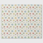 Minimalist Christmas Cookie Doodles ラッピングペーパー (フラット)