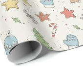 Minimalist Christmas Cookie Doodles ラッピングペーパー (ロールコーナー)