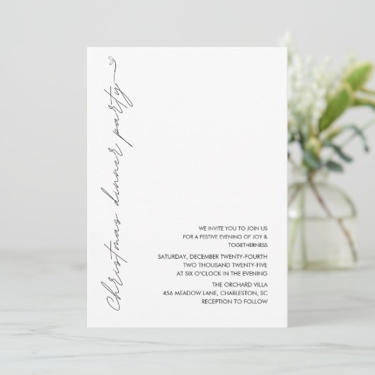 Minimalist Christmas Dinner Party 招待状 (スタンド正面)