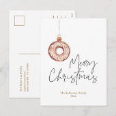 Minimalist Christmas Donut Ornament シーズンポストカード (正面/裏面)
