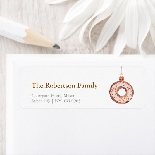 Minimalist Christmas Donut Ornament ラベル (インサイチュ)