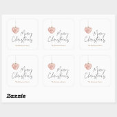 Minimalist Christmas Heart Ornament スクエアシール (シート)