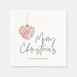 Minimalist Christmas Heart Ornament スタンダードカクテルナプキン