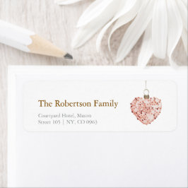 Minimalist Christmas Heart Ornament ラベル