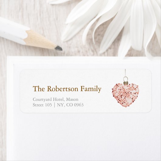 Minimalist Christmas Heart Ornament ラベル (インサイチュ)