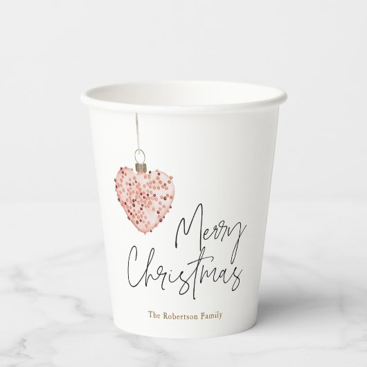 Minimalist Christmas Heart Ornament 紙コップ (裏面)