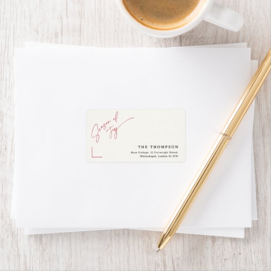 Minimalist Christmas Holiday Mailing Address ラベル (インサイチュ)