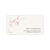 Minimalist Christmas Holiday Mailing Address ラベル (正面)
