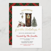 Minimalist Christmas Holiday New Home Housewarming 招待状 (正面/裏面)