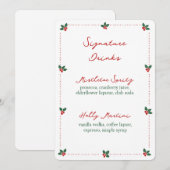 Minimalist Christmas Holly Signature Drinks Sign (正面/裏面)