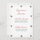 Minimalist Christmas Holly Signature Drinks Sign (正面)