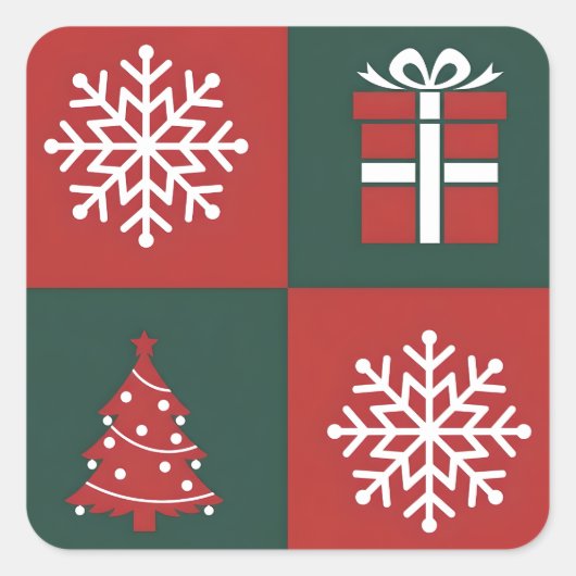 Minimalist Christmas Icon スクエアシール (正面)