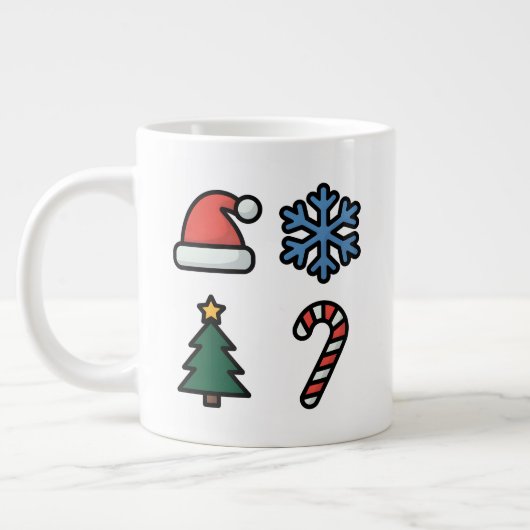 Minimalist Christmas Icons ジャンボコーヒーマグカップ (左)