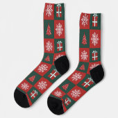 Minimalist Christmas Icons Holiday Socks ソックス (左)