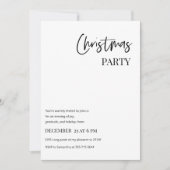 Minimalist Christmas Party Modern  招待状 (正面)