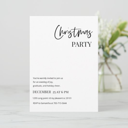 Minimalist Christmas Party Modern 招待状 (スタンド正面)