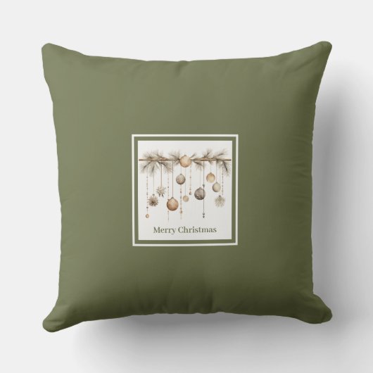 Minimalist Christmas Pillow Family Gift Idea クッション (裏面)