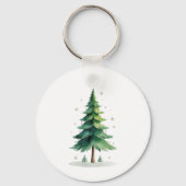Minimalist Christmas Pine Tree Magnet – Holiday De キーホルダー (正面)