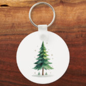 Minimalist Christmas Pine Tree Magnet – Holiday De キーホルダー (正面)