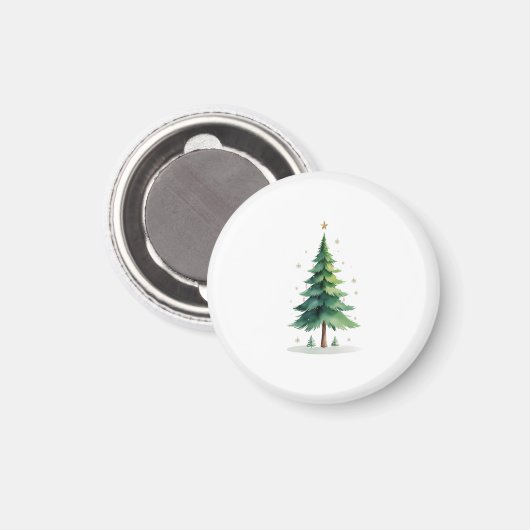 Minimalist Christmas Pine Tree Magnet – Holiday De マグネット (正面/裏面)