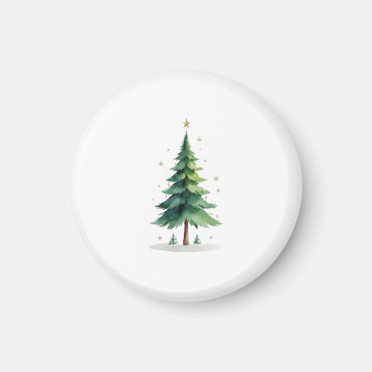 Minimalist Christmas Pine Tree Magnet – Holiday De マグネット (正面)