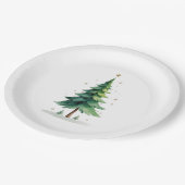 Minimalist Christmas Pine Tree Plate – Holiday Din ペーパープレート (アングル)