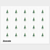Minimalist Christmas Pine Tree Stickers – Holiday  スクエアシール (シート)